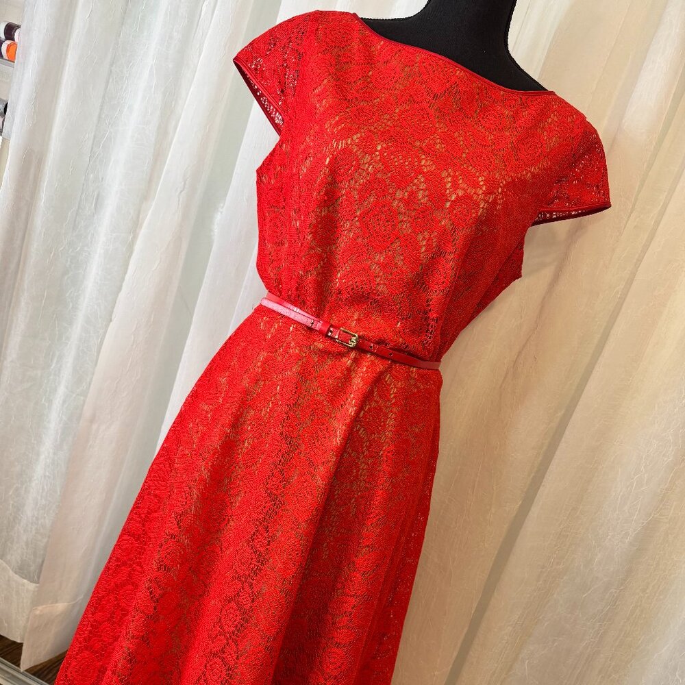 Bright Orange Feminine Flirty Dress